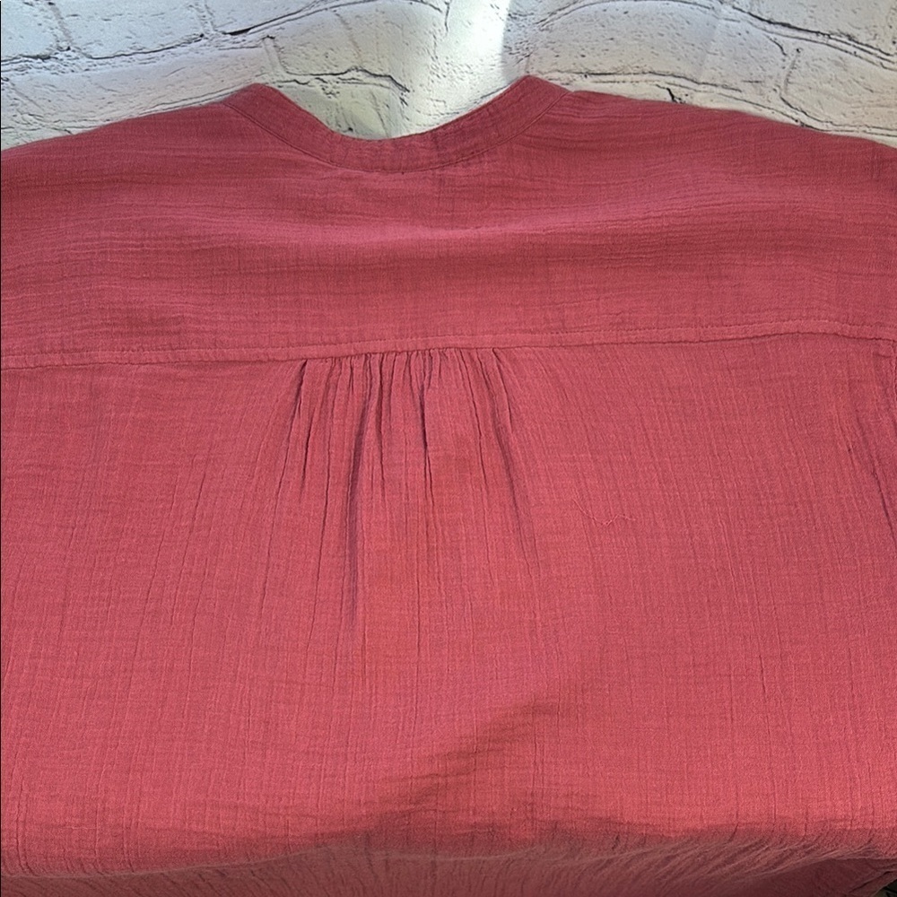 Pure Jill Dusty Rose Cotton V-Neck Dress Size Small - Picture 9 of 10